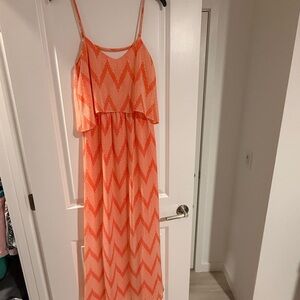 Bisou Bisou Vibrant Coral Dress